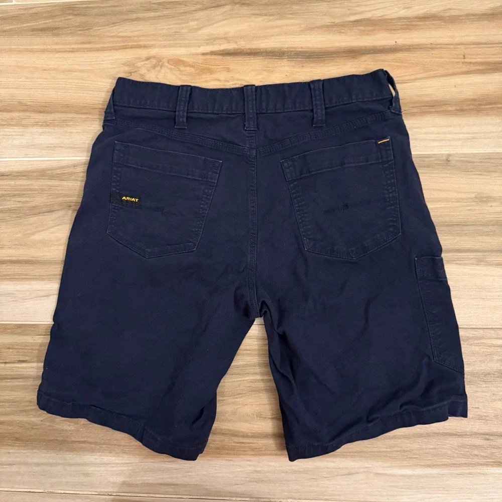 Ariat Rebar M4 Relaxed Fit Made Tough Shorts Mens 30 Navy Blue Workwear 10043172